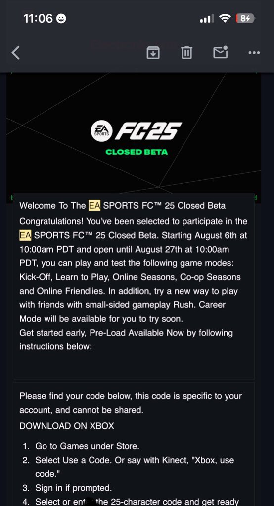 messidedios5881's tweet photo. Who want the closed beta code I don’t need it dm me lmk lmk #FC25Beta https://t.co/kkO73PRi0Q