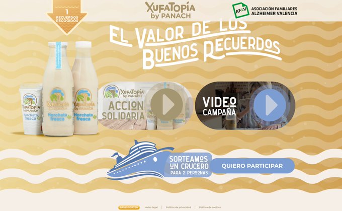 ¡¡Estamos deseando conocer tus mejores recuerdos!! ✍️Hasta el 1/09/24 puedes participar en la iniciativa solidaria de #XufatopíabyPanach en  beneficio de AFAV y su trabajo con personas con #alzhéimer... Y, además, entrarás en el sorteo de un crucero🚢🔝
 🔛elvalordelosrecuerdos.com