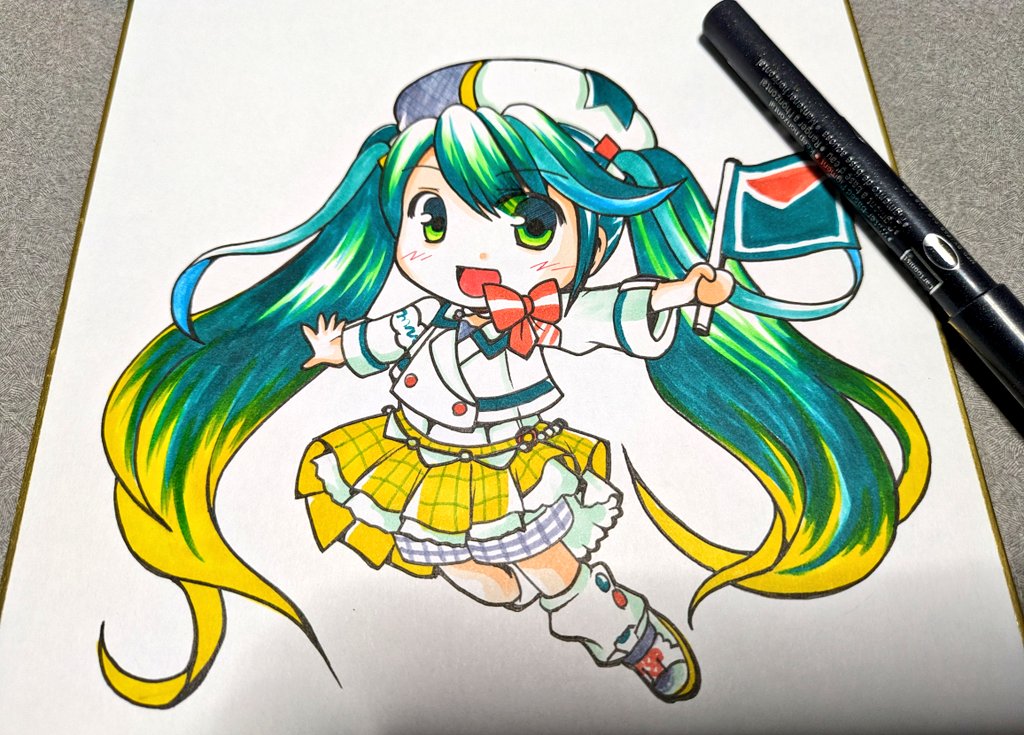 初音ミク 「もう少し手を加えますが、良い感じに出来た。 」|キノ店員のイラスト