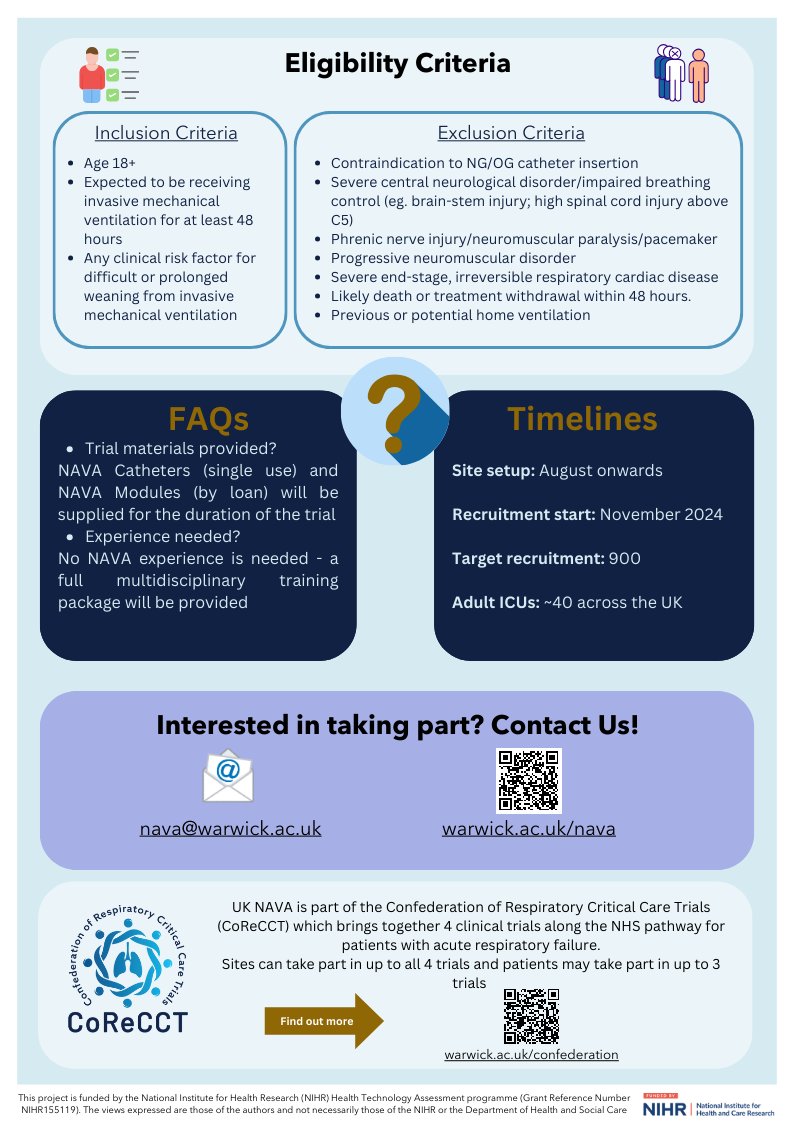 EPPiC Warwick (@eppic_warwick) on Twitter photo Pleased to present the UK NAVA study overview flyer
<a href="/DarkNatter/">Paul Dark</a> <a href="/gazkitch/">Gareth Kitchen</a> <a href="/ICS_updates/">Intensive Care Society 💙</a> <a href="/WarwickCTU/">Warwick CTU</a> <a href="/KeithCouper/">Keith Couper</a> <a href="/EPPiC_Warwick/">EPPiC Warwick</a> @Luigi_ICM <a href="/dfmcauley/">Danny McAuley</a> <a href="/DanJHadfield/">Daniel Hadfield</a> <a href="/ProfLouiseR/">ProfLouiseR</a> <a href="/perkins_gd/">Gavin Perkins</a> Pleased to present the UK NAVA study overview flyer
<a href="/DarkNatter/">Paul Dark</a> <a href="/gazkitch/">Gareth Kitchen</a> <a href="/ICS_updates/">Intensive Care Society 💙</a> <a href="/WarwickCTU/">Warwick CTU</a> <a href="/KeithCouper/">Keith Couper</a> <a href="/EPPiC_Warwick/">EPPiC Warwick</a> @Luigi_ICM <a href="/dfmcauley/">Danny McAuley</a> <a href="/DanJHadfield/">Daniel Hadfield</a> <a href="/ProfLouiseR/">ProfLouiseR</a> <a href="/perkins_gd/">Gavin Perkins</a>
