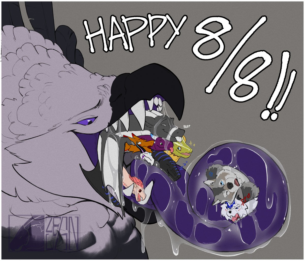 Happy vore day!

Too tired to make anything big, so just have a silly little thing. ft some of my k0fi members! XD