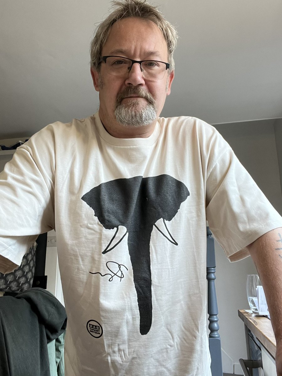 My new T-shirts arrived today from campaigntobantrophyhuntingstore. com…go to this website to buy. 

Designed by <a href="/rickygervais/">Ricky Gervais</a> &amp; roomy enough for the portliest of us, these are just fantastic…

End Trophy Hunting!