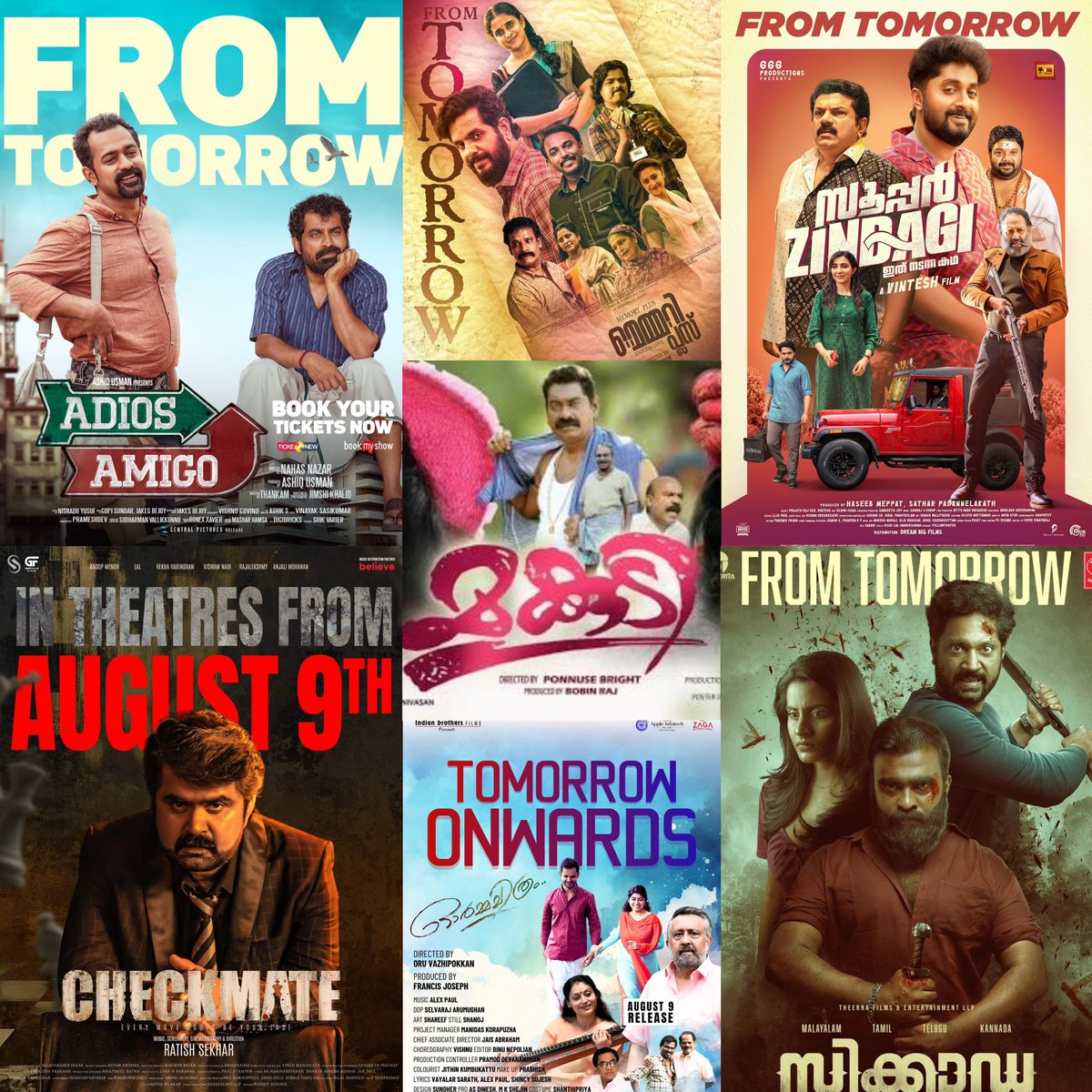 aditya_binu's tweet photo. Tomorrow Releases at KBO (Malayalam)
#Makudi #OrmaChithram #MemoryPlus #Cicada #CheckMate #SuperZindagi AND
#AdiosAmigo https://t.co/JV46rtdgwY