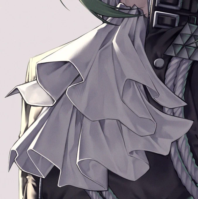 ここら辺も服のしわ頑張ってたな〜って 
