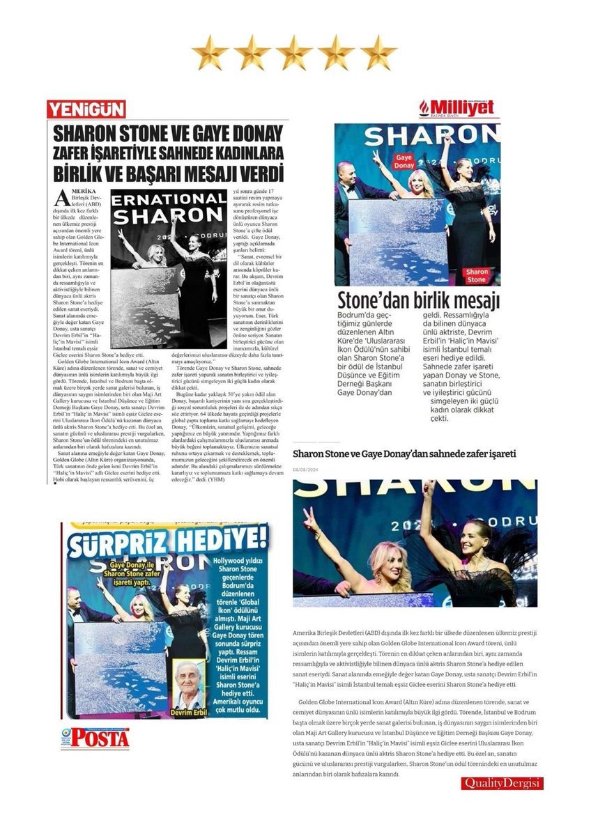 Sharon Stone ile birlikte verdiğimiz kadının gücü mesajları oldukça ilgi görüyor…