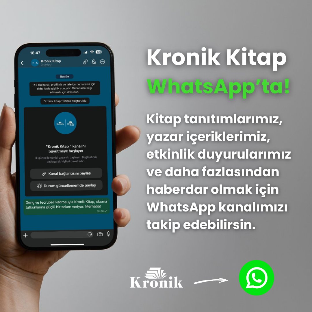 Kronik Kitap, WhatsApp'ta! 

Tanıtımlar, duyurular ve daha fazlası için kanalımızı takip edebilirsiniz.

whatsapp.com/channel/0029Va…