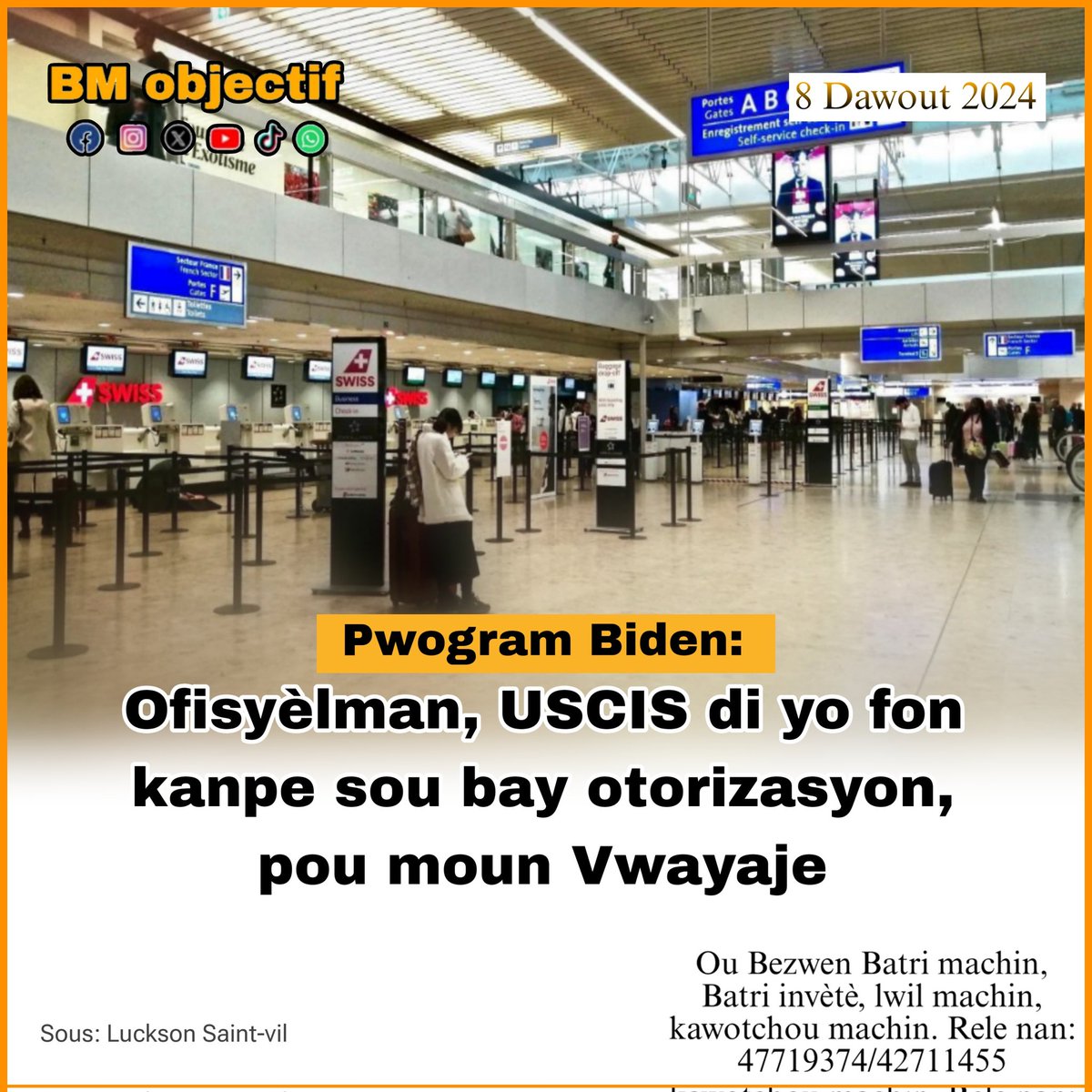 BM_Objectif's tweet image. 📌Nan yon alèt sèvis imigrasyon amerikèn pibliye sou sit ofisyèl li, yo fè konnen, pwovizwaman, DHS kanpe nan bay otorizasyon vwayaj ak nouvo benefisyè, pandan yap mennen envestigasyon sou pwosesis demann yo.

#bmobjectif #uscis #programe #biden