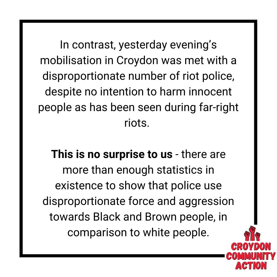 The last two weeks have seen fascist mobs setting fire to refugee accommodation, attacking Muslims and Black &amp; Brown people on the streets and far-right violence on a scale that hasn’t been seen for decades.

The police have effectively stood by and watched.