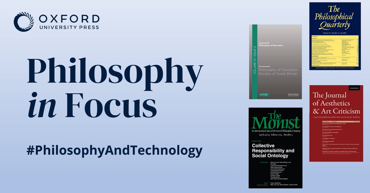 OUPPhilosophy's tweet photo. AI, robotics, and digital life—uncover the philosophical implications of these technologies in our latest #PhilosophyInFocus series.

Dive into articles, chapters, and essays now: https://t.co/M3hdN1CXLk https://t.co/xpiLOCZXtl