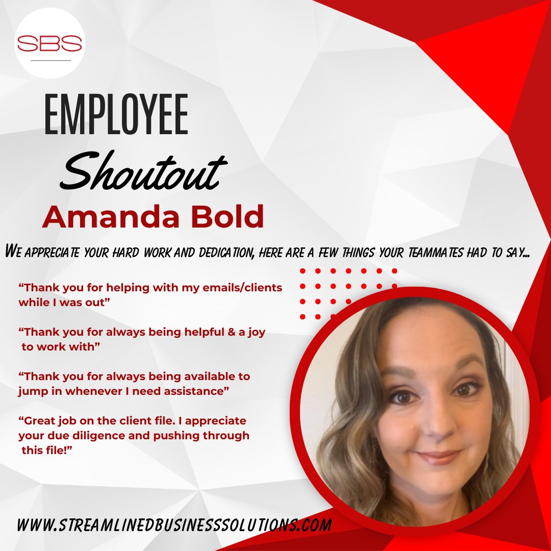 Congratulations Amanda!  #FinancialLiteracy #ExpenseAwareness #streamlinedbusinesssolutions #nationwidebookkeepingfirm
#knowyournumbers