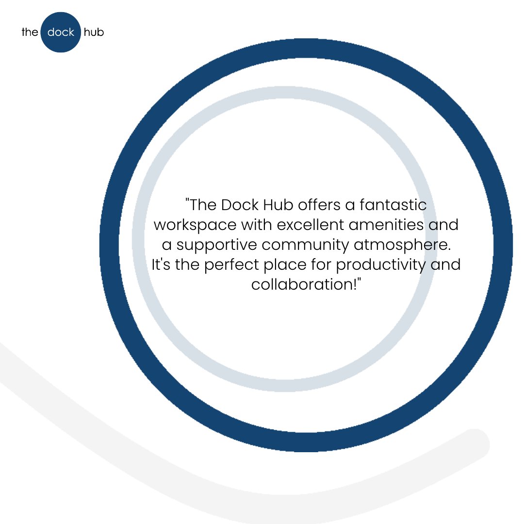 thedockhub's tweet image. Discover why our members love The Dock Hub! 🌟 'The Dock Hub offers an incredible workspace with top-notch amenities and a supportive community. It's where productivity meets collaboration!' #Testimonial #TheDockHub #WorkspaceCommunity