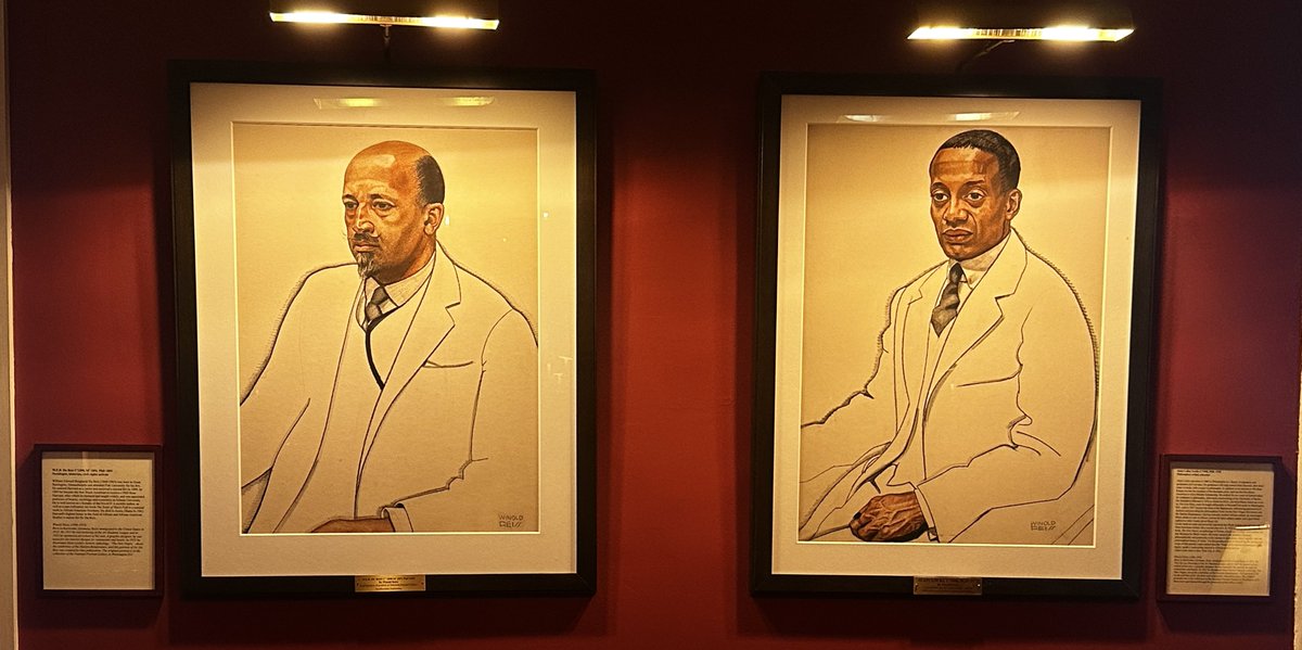 msfcurry's tweet photo. Enjoyed seeing Winold Reiss’ portrait paintings of W.E.B. DuBois and Alain  Locke at the Harvard Club of New York. Reiss was a German-born American artist who produced major works on Native Americans, Black Americans and murals as well. https://t.co/2beGkb1qfY