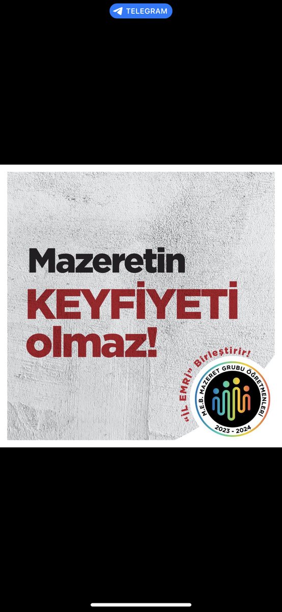 <a href="/turkegitimsen/">Türk Eğitim Sen</a> Keyfiyetten değil mazeretten istiyoruz 
#MEBÇözümİlEmri