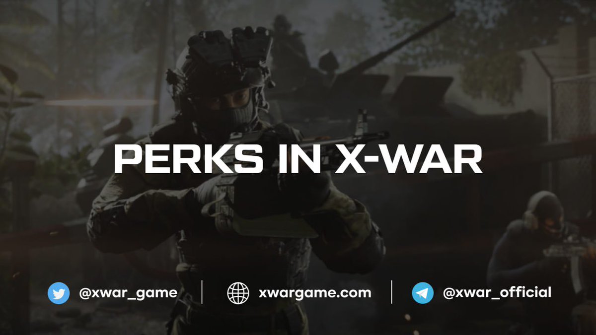 xwar_game's tweet photo. 🧨 New Perks in X-WAR!

We are pleased to introduce a perk system that will change the way you approach combat!

✅ Now you have the ability to customize your character to fit your play style:

- Total Damage Reduction: Take 10% less damage.
- Scatter Reduction: Reduce the spread of your weapon by 10%.
- Recoil Reduction: Reduces recoil by 10%.
- Increase Rate of Fire: Increases the rate of fire by 10%.
- Increase Total Damage: Deals 10% more damage.
- Increase Health: Increases health by 15%.
- Grenade Damage Reduction: Reduces Grenade damage by 10%.
- Explosion Damage Increase: Increases Explosion damage by 10%.
- Vampire Damage: Restore health when dealing damage.
- Silent Movement: Move silently.
- More Ammunition: Increases ammunition by 10%.
- Increased Speed: Increases movement speed by 20%.

Choose the perks that will help you become invincible on the battlefield! 

Ready to try them out? With the new patch, you'll be able to try them out! 🔜

NFT collection - https://t.co/qF29cdTaRJ

$XWAR #XRPCommnunity $XRP #XRPHolders #XRP #P2E