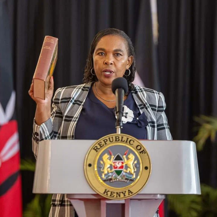 MoICTKenya's tweet photo. Information, Communications and the Digital Economy CS, Dr. Margaret Ndung'u is among the 19 Cabinet Secretaries that have been sworn in at State House Kenya.
@konzatech
@ODPC_KE
@MediaCouncilK 
@CA_Kenya 
@ICTAuthorityKE 
@Kenyayearbook @KBCChannel1 https://t.co/1AlGfYcUxR