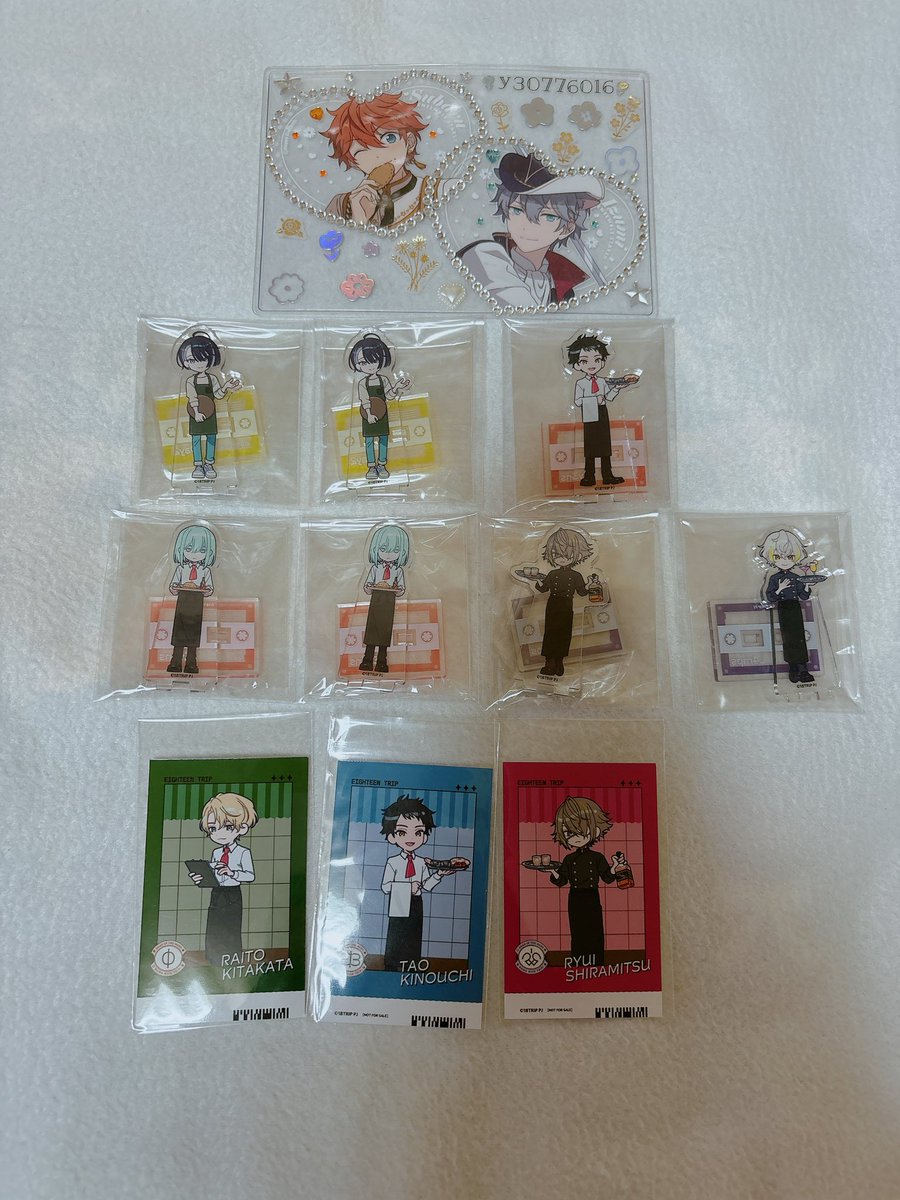 y30776016's tweet photo. 【交換讓渡】18TRIP エイトリ アニカフェ

【譲】アクスタ:宗氏 太緒 幾成 琉衣 糖衣
特典:來人 太緒 琉衣
コースター:詳細2枚目記載

【求】アクスタ:凪 七基 子タろ
特典:可不可 凪 七基 子タろ
コースター:詳細2枚目記載

✩友人分も含めています
✩郵送でのお取引

検索からもお声掛け下さい！ https://t.co/ooHSgV7w8M