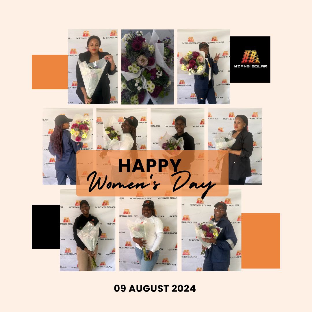 MzansiSolarSol's tweet photo. Happy National Women's Day to the incredible women of Mzansi Solar and to all women across the country! 🌸✨ Your strength, resilience, and dedication inspire us every day. Together, we light up the world! 💡❤️ #NationalWomensDay #WomenInEnergy #MzansiSolar" https://t.co/2KOL0xMFK8