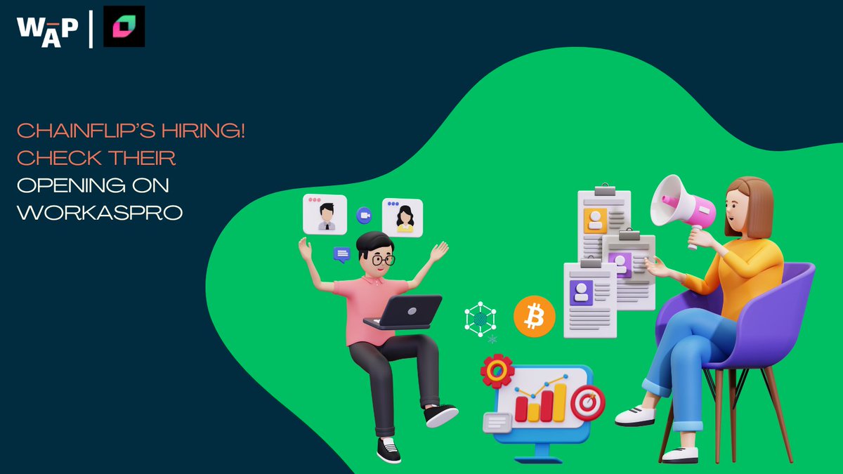 Jobs Alert: <a href="/chainflip/">CHAINFLIP LABS · Lending is live</a> is on a hiring spree:

Full Stack Engineer
workaspro.com/cryptojobdetai…

Social Media Manager / Content Creator
workaspro.com/cryptojobdetai…

Product Marketer
workaspro.com/cryptojobdetai…

Work for industry leaders and enjoy the benefits that come with it.

Check out the