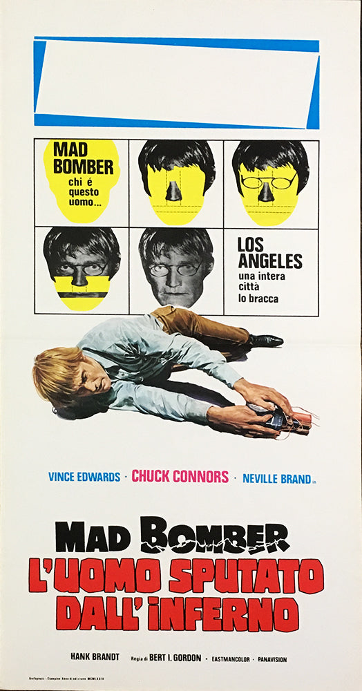 TheFilmFair's tweet photo. Italian movie poster for #TheMadBomber aka #ThePoliceConnection (1973 - Dir. #BertIGordon) #VinceEdwards #ChuckConnors #NevilleBrand https://t.co/6NtQcaOhxX