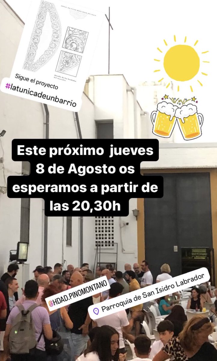 Os esperamos para pasar una agradable noche de verano en nuestra <a href="/HdadPinoMontano/">Hdad. Pino Montano</a>.  Desde las 20,30h tapas y bebidas heladas a precios populares.