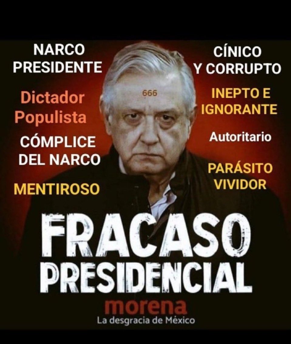 CitlaCarvajaI's tweet photo. Buenos días a todos desde México 🇲🇽 País "Gobernado" por el #NarcoPartidoMorena y el Mentiroso, Manipulador, Corrupto y Cinico #NarcoPresidenteAMLO

Quién está de acuerdo?
✋ https://t.co/SCtVfZCdgG