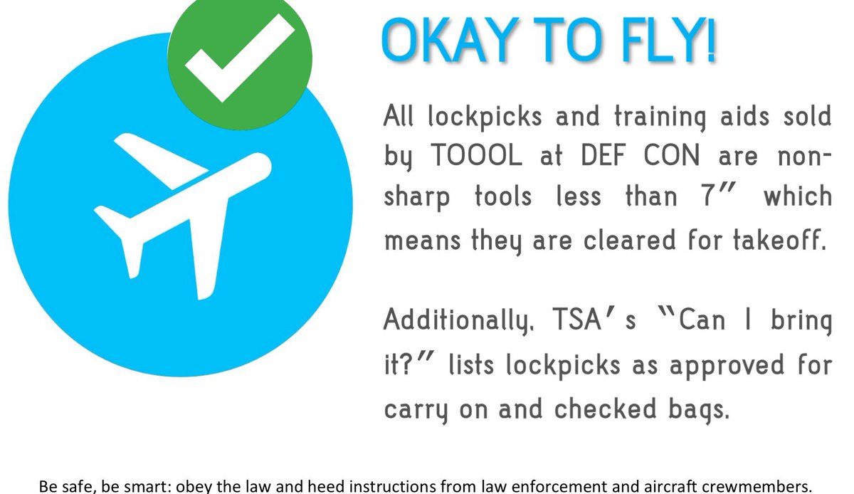 OK to fly so we'll see you in Vegas, #Defcon! 

P.S. We are not your lawyer