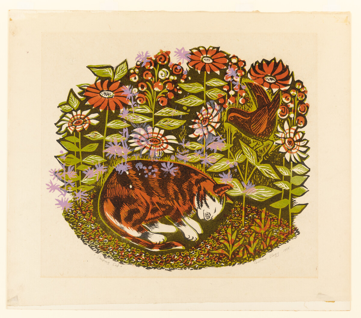 We love this print by Christine Clegg of a sleeping cat curled up amongst the flowers 🌼🐈💤 #internationalcatday2024 

Unfortunately, we know very little about the artist. Could you help us locate more information about Christine Clegg?