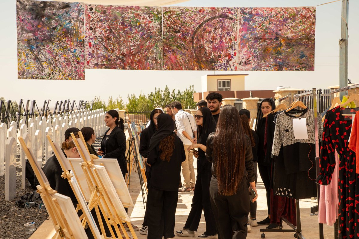 IOMIraq's tweet photo. When words fail, art speaks.

Survivors of the Yazidi genocide expressed their journey of recovery and resilience through their artworks, which were featured at the Yazidi Genocide Memorial in Solagh, Sinjar at the 10-year commemoration. https://t.co/Rrm06a7BOm