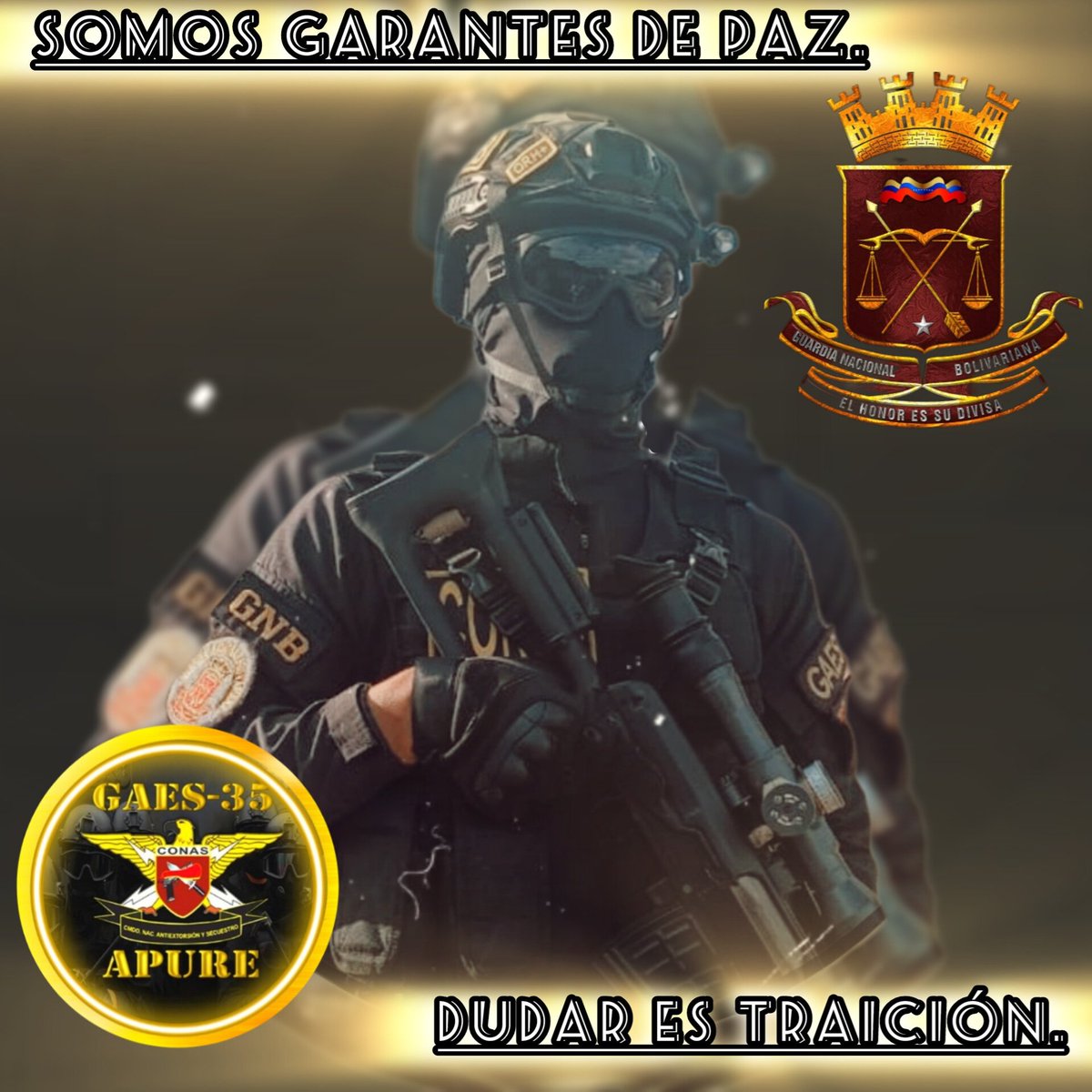 #8Ago. 🇻🇪🔊 En la GNB Somos garantes de paz, dudar es Traición.