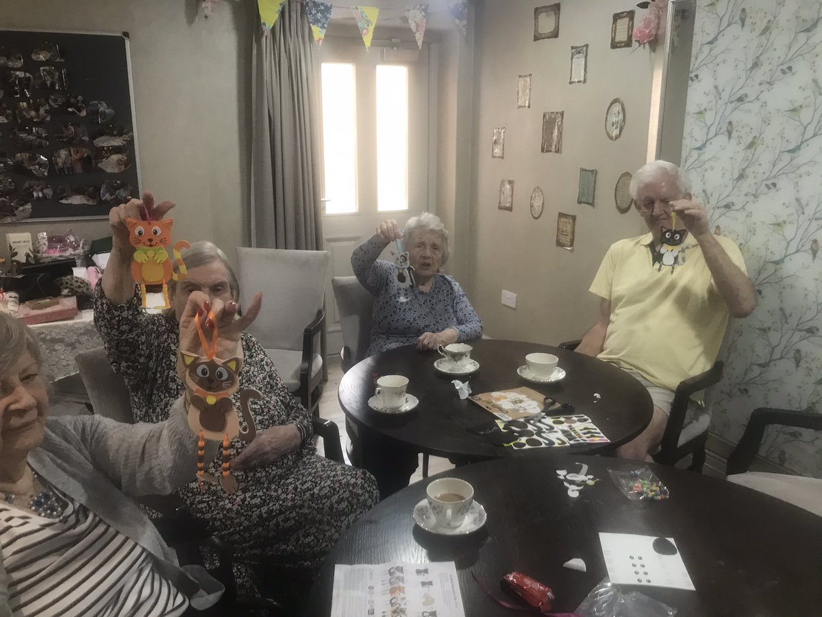 The Manor House, Knaresborough (@manorhouseknare) on Twitter photo Today is international Cat day!
This morning we made <a href="/bakerrossltd/">Baker Ross</a> cats for our rooms. The beads for the legs were quite tricky,but our residents persevered & the outcome was so cute!
This afternoon it’s a big screen movie with ice cream, can you guess what we will be watching?🐱 Today is international Cat day!
This morning we made <a href="/bakerrossltd/">Baker Ross</a> cats for our rooms. The beads for the legs were quite tricky,but our residents persevered & the outcome was so cute!
This afternoon it’s a big screen movie with ice cream, can you guess what we will be watching?🐱