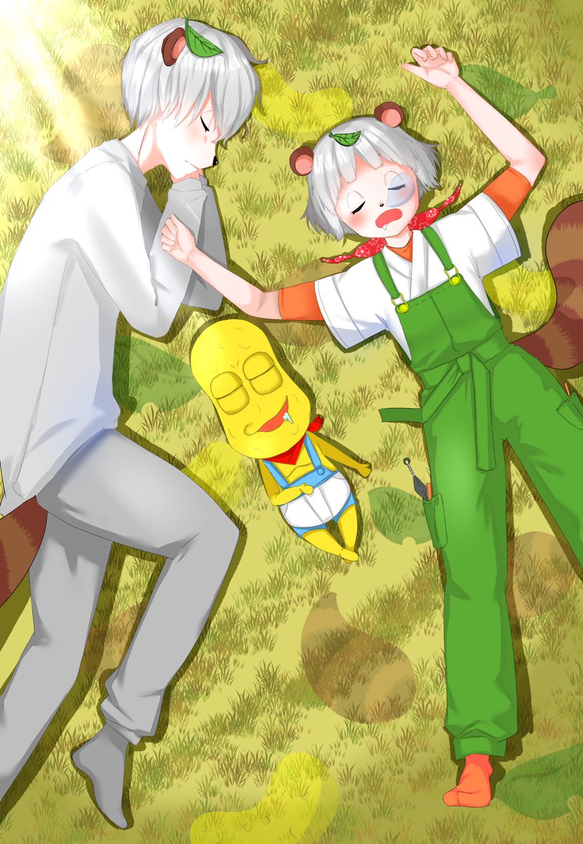 Mariemon_33's tweet image. 「お昼寝」
#ぽこあーと #ぽんぽこ #ピーナッツくん #兄ぽこ #イラスト