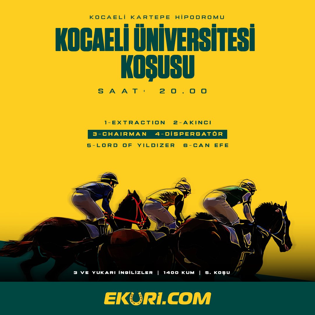 ekuriresmi's tweet photo. 🏆 Kocaeli Üniversitesi Koşusu
🏇 3 ve Yukarı İngilizler
⏱️ 20.00
🏟️ Kocaeli Kartepe Hipodromu

Hemen Oyna: https://t.co/MqkZE7rbDx https://t.co/ceJ0klLa7r