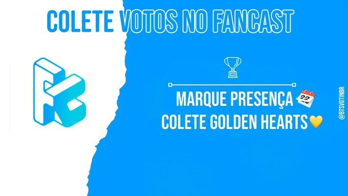 btsvotinbr's tweet photo. 🔔| Lembrete Coleta!

FANCAST

Colete Golden Hearts💛.
Complete as missões para ganhar Silver Hearts 🤍.
Marque sua presença! https://t.co/s7C2UampFZ