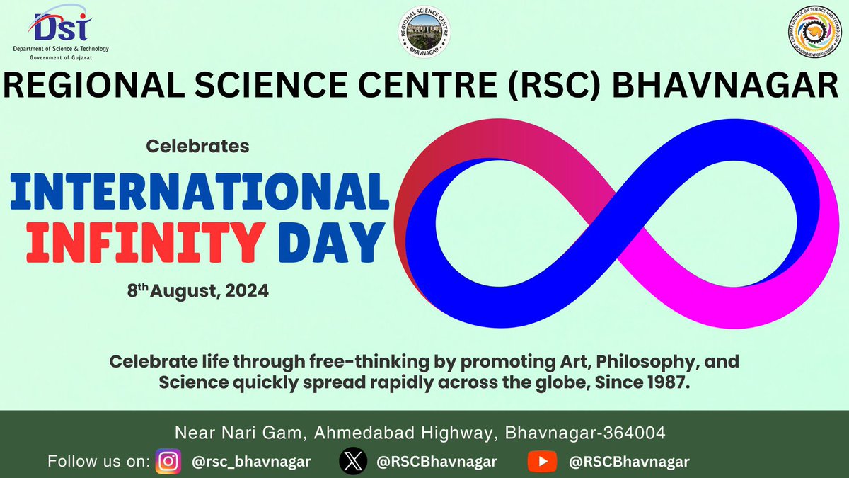 VikitaMakwana's tweet photo. #InfinityDay is also known as Universal &amp; International Infinity Day and is a day held on the 8th day of the 8th month of each year in order to celebrate and promote Philosophy and Philosophizing for the ordinary person.@RSCBhavnagar https://t.co/QmeYGpOTkl