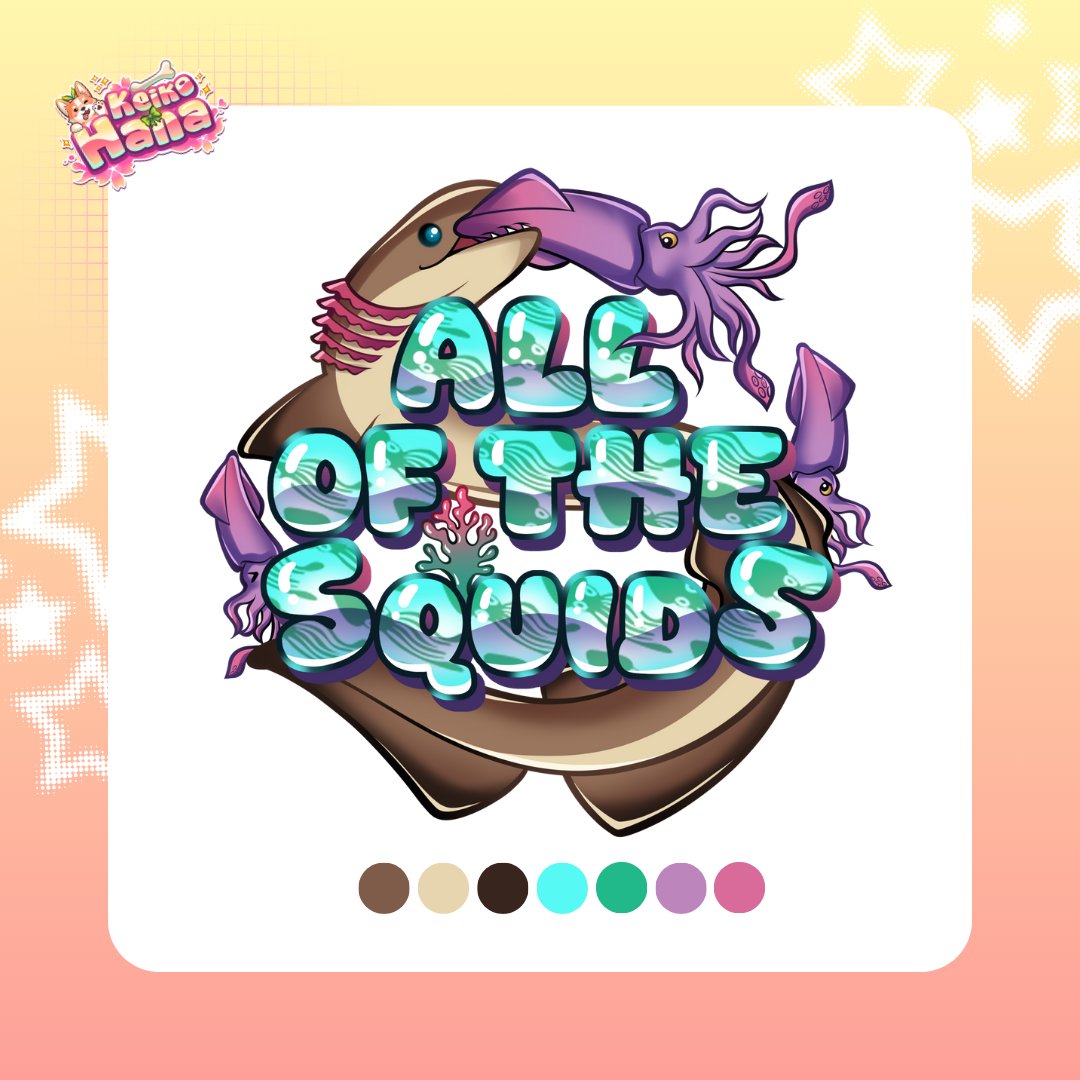 keikohanachan's tweet image. Hello guys this is my very first completed order from my service vtuber logo. I met this kind client All of The Squids from Vgen. It was really fun to work on the project. #VGenComm #VGen #Vtubercomm