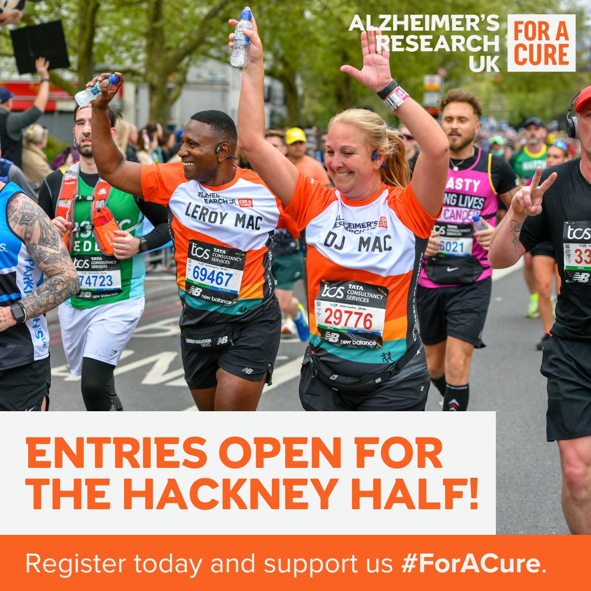 AlzResearchUK's tweet photo. Put your best foot forward in May 2025!

Entries now open for the #HackneyHalfMarathon.

You'll receive a free fundraising pack and a technical running top as you support us #ForACure.

Sign up at https://t.co/Z4ffiWDOJN https://t.co/lHFnID4772