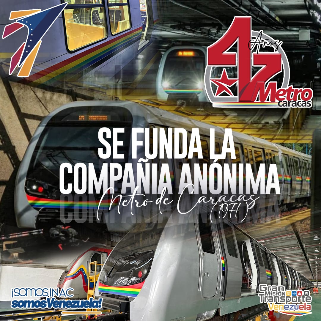#Efemérides 📆 || Se cumplen 47 años de la fundación de la Compañía Anónima Metro de Caracas, hito que significó una mejora sustancial para la movilización del pueblo capitalino. Felicidades al <a href="/metro_caracas/">Metro de Caracas</a> por conectar a millones de personas diariamente hasta sus destinos.