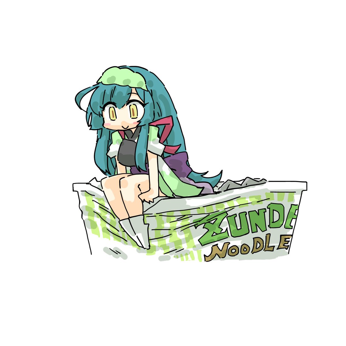 カップラーメンの蓋を押さえてくれるずんちゃんフィギュア #東北ずん子 