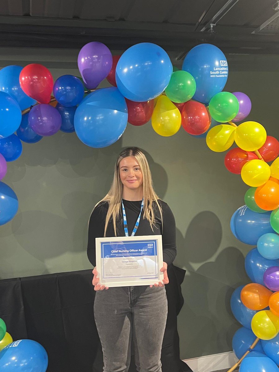 SarahDufffin's tweet photo. Congrats Georgia Singleton who received a CNO award today!The award recognises the contributions of healthcare support workers who consistently demonstrate the NHS values in their everyday roles. Well done, we are very proud & grateful for you. #TeamBay https://t.co/9d9AolhRFR