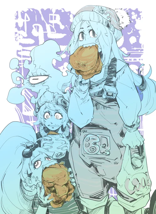 まーた寝過ぎちまったよバカチンが。過去絵貼ってからの夜勤 