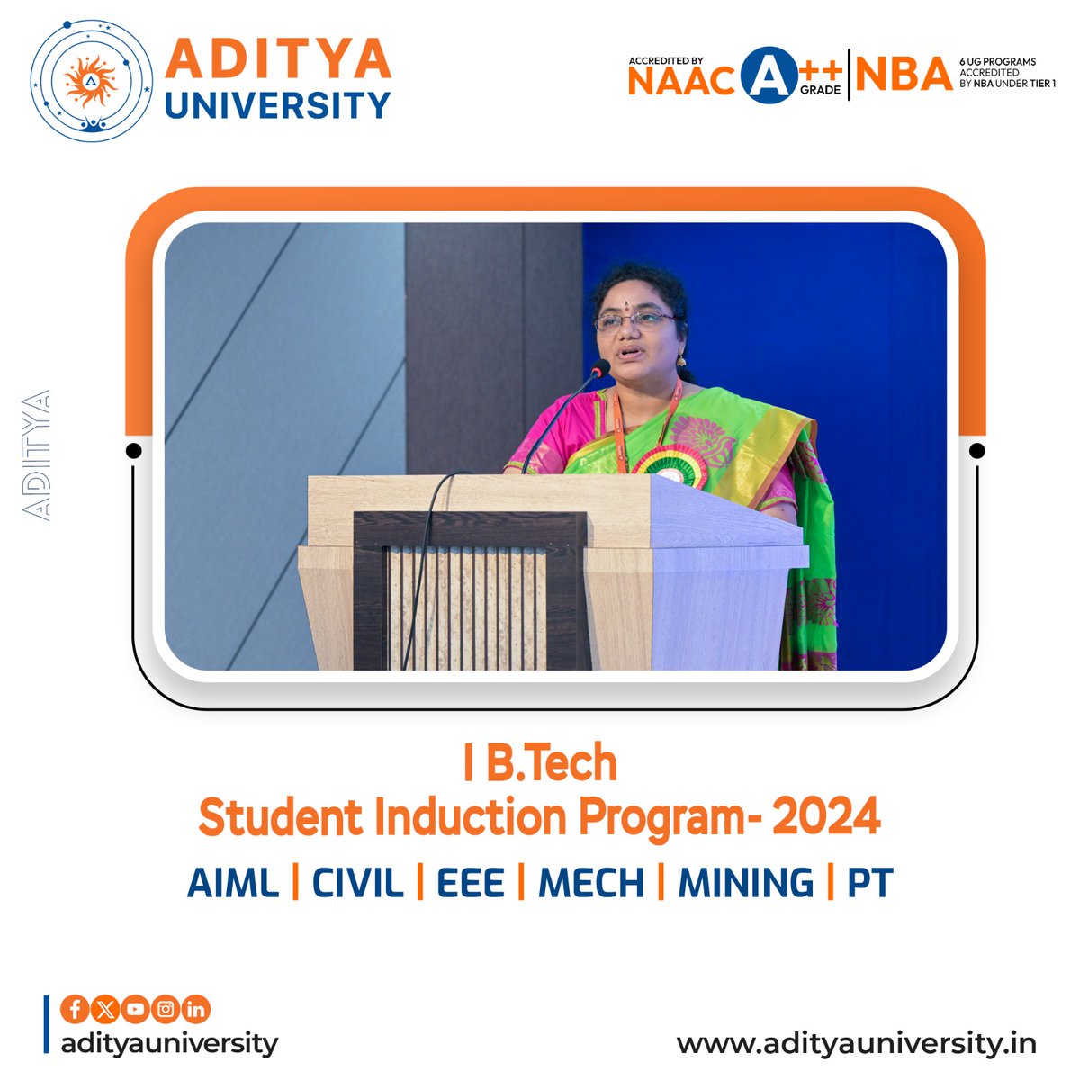 adityauniv's tweet photo. Induction Program 2024: Welcoming Our Future Innovators!

Aditya University proudly welcomed its new batch of https://t.co/NtImzDVDyM students from AIML, CIVIL, EEE, ME, PT, and MINING departments through a comprehensive Induction Program.
#AdityaUniversity #InductionProgram2024 https://t.co/NFLMiib2kh