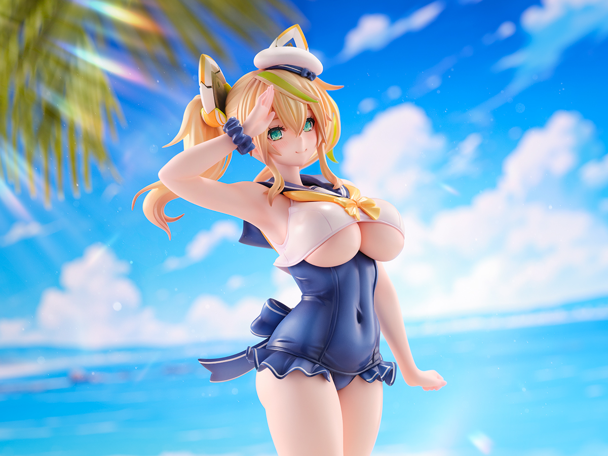 「AMAKUNI製ジェネとアネットのセーラー水着フィギュアが本日予約締切です。まだ」|Nidy-2D-のイラスト