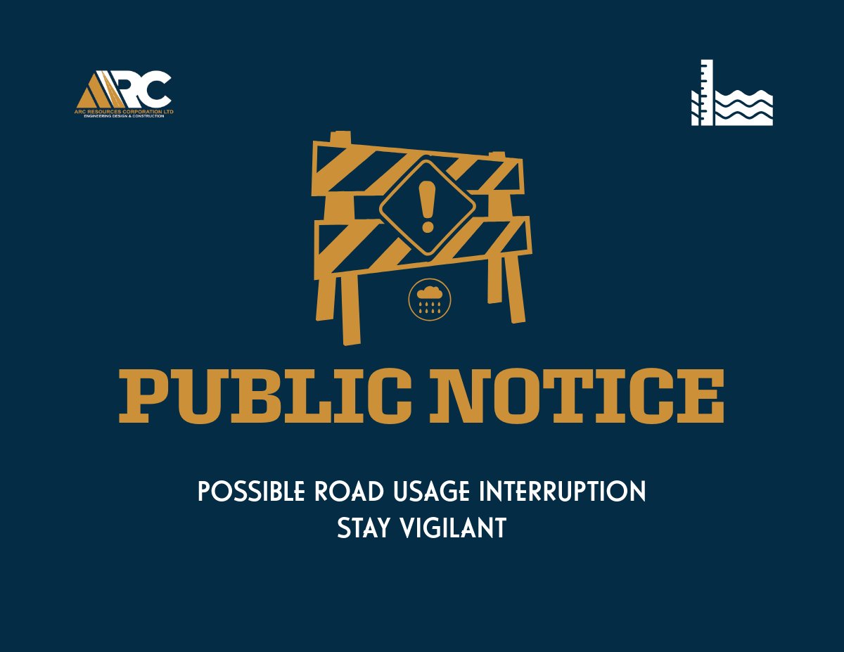 ArcSouthsudan's tweet photo. ⚠️ PUBLIC NOTICE: POSSIBLE ROAD INTERRUPTIONS DUE TO FLOODING AND CONSTRUCTION ACTIVITIES ⚠️

Dear Citizens,

We would like to bring to your attention the possibility of road interruptions in various locations due to possible flooding events https://t.co/wpMYdPYDJg