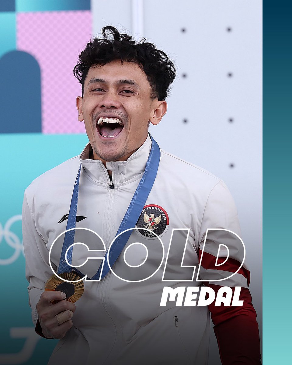Paris2024's tweet photo. Leonardo Veddriq wins the gold medal! 🥇 
The Indonesian climber beat his opponent by 0.02 seconds 🇮🇩
-
Leonardo Veddriq remporte la médaille d'or ! 🥇
Le grimpeur indonésien à battu son adversaire de 0.02sec 🇮🇩

#Paris2024 https://t.co/dAzVxvzVXA