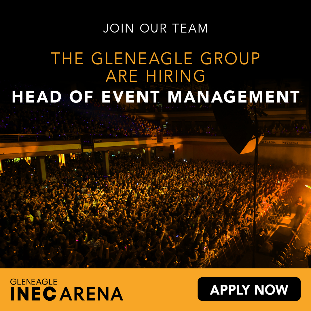 Join our team at The Gleneagle Hotel &amp; INEC Arena! 
We're hiring a Head of Event Management, a senior role pivotal to the planning, coordination, and execution of corporate events, entertainment, and festivals. 

This full-time, on-site position in Killarney, Co. Kerry, offers an