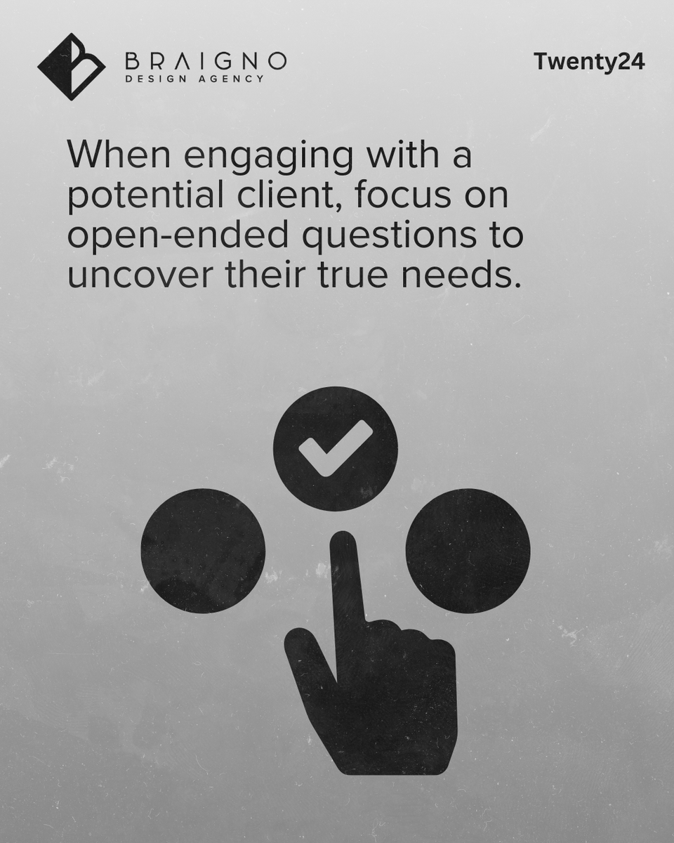 BraignoC's tweet image. 🎯 Win Clients with the Right Questions! 🎯

🔍 Stop asking 
&quot;Do you need help?&quot; and start asking &quot;What are your goals?&quot; 
It’s not about selling—it’s about connecting.
#ClientProspecting #BusinessGrowth #MarketingTips #ClientSuccess #BusinessStrategy #Branding #EntrepreneurLife