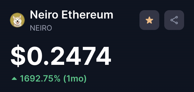 <a href="/CryptoWizardd/">WIZZ🥷 ( beware scammers )</a> $NEIRO making a huge statement in this market right now!

#NeiroArmy