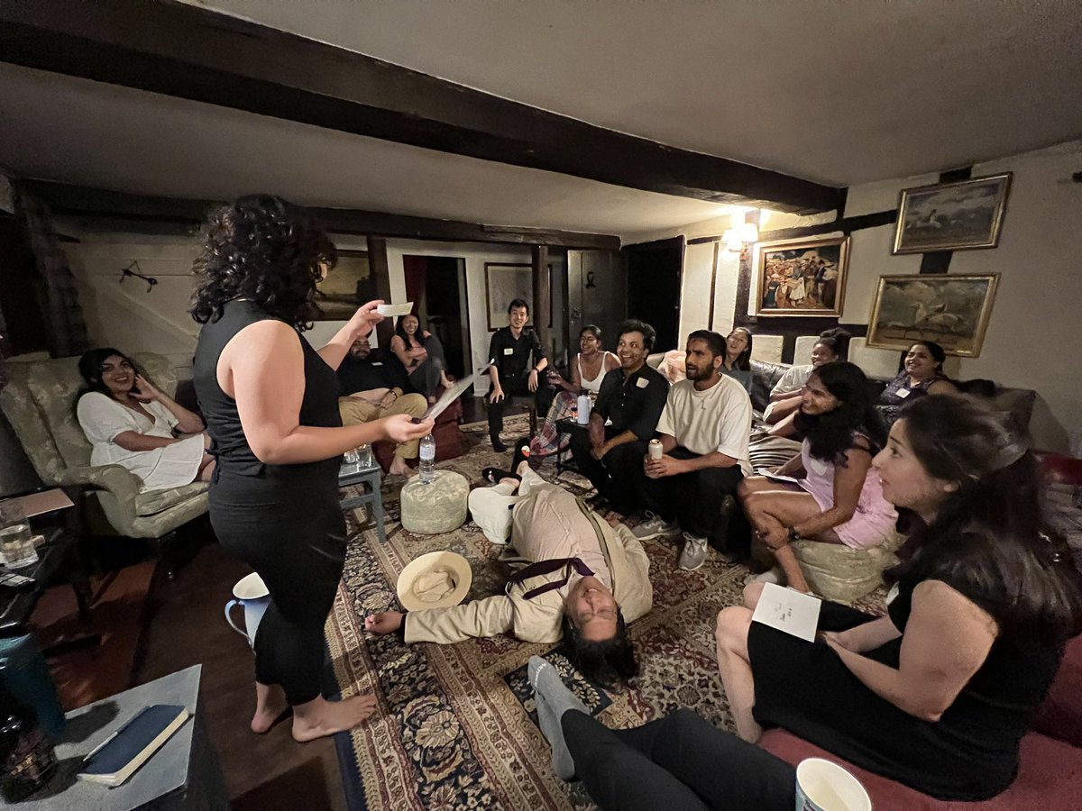 comediasians's tweet photo. 🔥 Throwback to our hawt retreat in Mendham! We learnt a bunch of wacky things to try out on stage. 

🙋🏾 See you Saturday for Comediasians &amp; Friends at @hooplaimpro! Celebrating @SAHM_UK.

🎟️ Ticket link in bio

#StandUp #Improv #FreeToBeMe #SouthAsianHeritageMonth #SAHM24 https://t.co/fRjs4FO73g