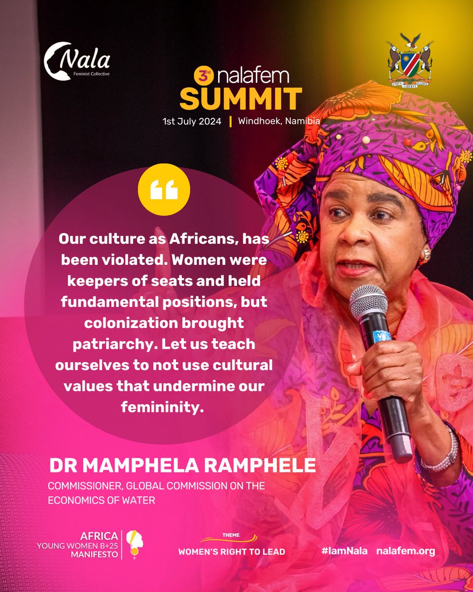 _Nalafem's tweet photo. “Our culture as Africans, has been violated. Women were keepers of seats and held fundamental positions, but colonization brought patriarchy. Let us teach ourselves to not use cultural values that undermine our femininity.” - @MamphelaR 

#NalafemSummit2024
#IAmNala https://t.co/JIxKu6ODjr