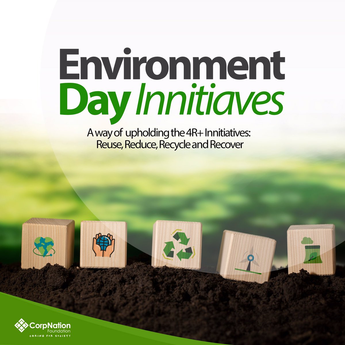 Take some time off your busy day today and join us in celebrating the Environment! Let's unite for a greener future and share ways to make a difference. 

#Corpnation #CNF #EnvironmentDay #EcoFriendly #EnvironmentalAction #Sustainability